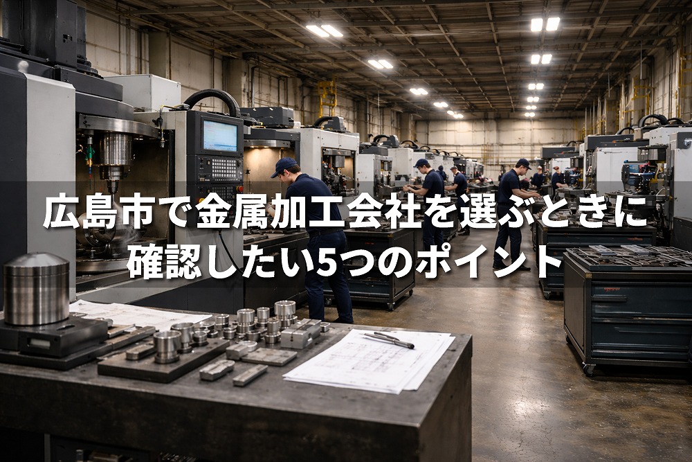 広島市の金属加工会社選びをイメージした工場内の加工現場